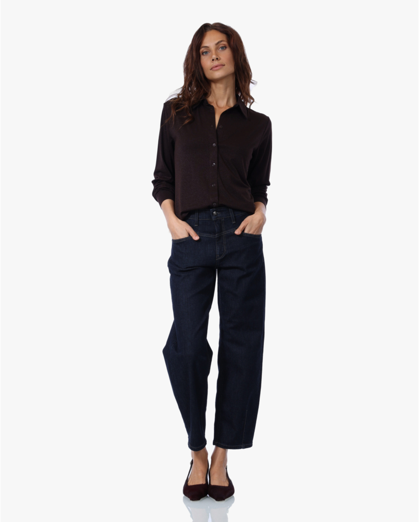 Glitterende Blouse Dark Espresso