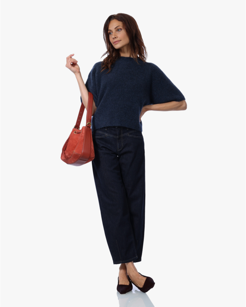 Elin Cropped Barrel Jeans Modern Rinse