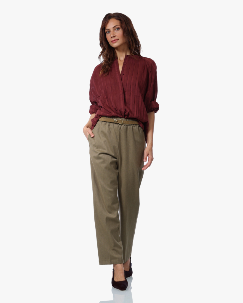 Celesmo Sheer Blouse Prune