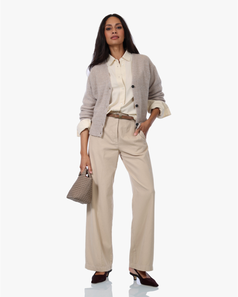 Alpacamix vest met Knopen Beige