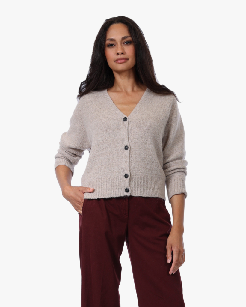 Alpacamix vest met Knopen Beige