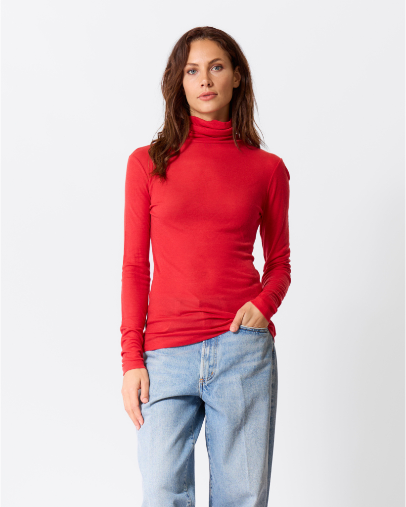 Lyocell-Wol Colshirt Cinnabar Red