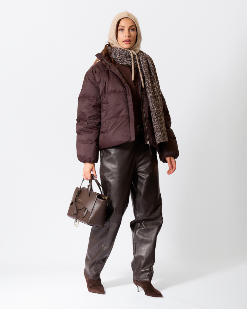 Cropped Puffer Jack Cinder Brown