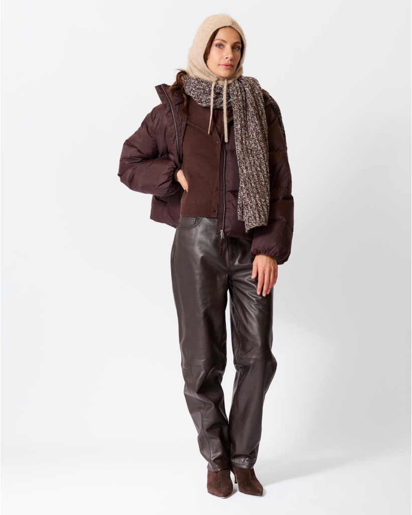 Wol/Cashmereblend Vest Cinder Brown