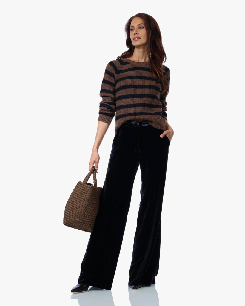 Pesuo Alpacablend Striped Knit Camel/Marine