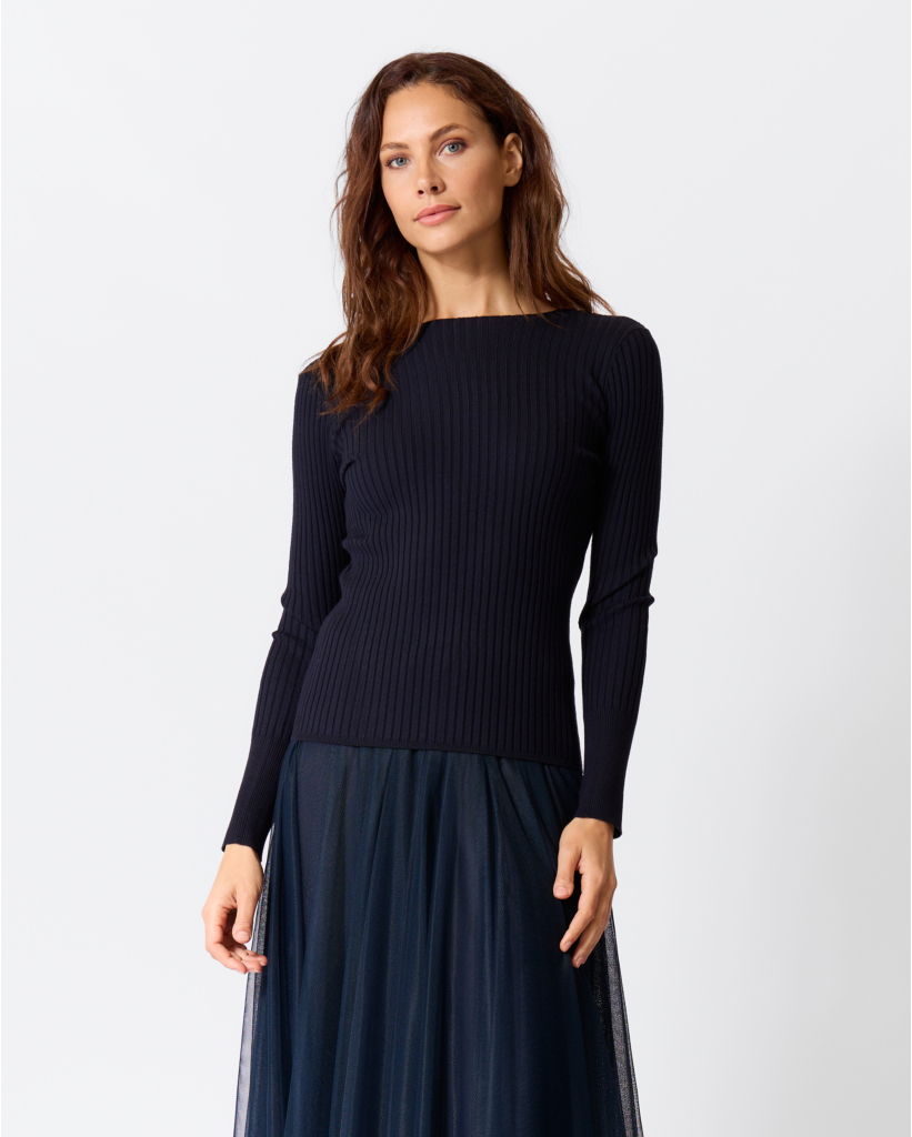 Rib Longsleeve Dark Saphire