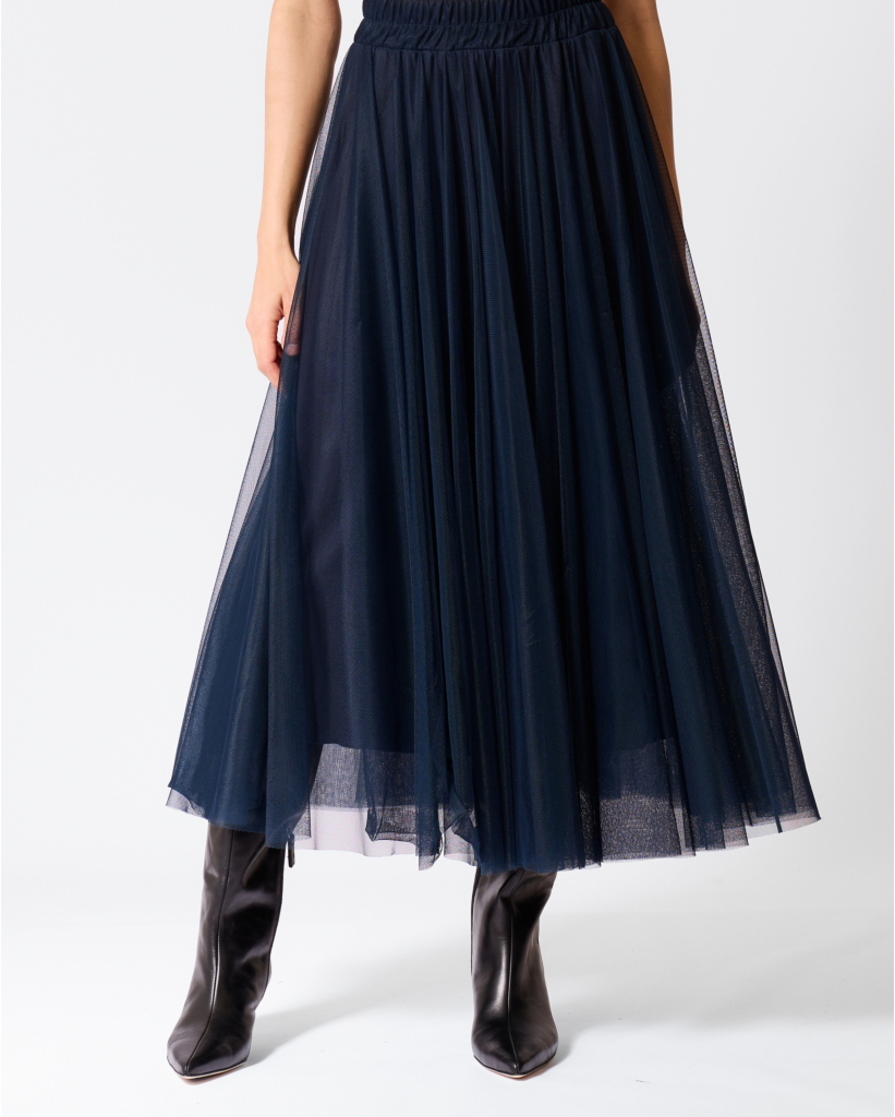Mesh Maxi Rok Dark Saphire