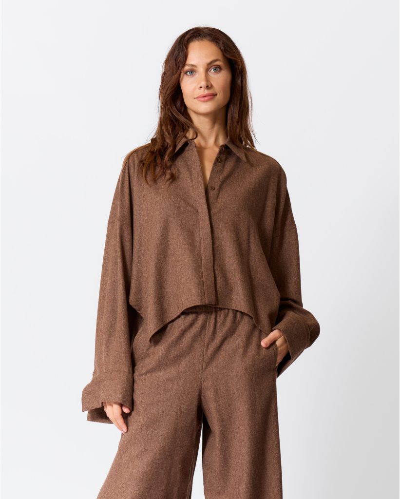 Oshia Cropped Blouse Bruin