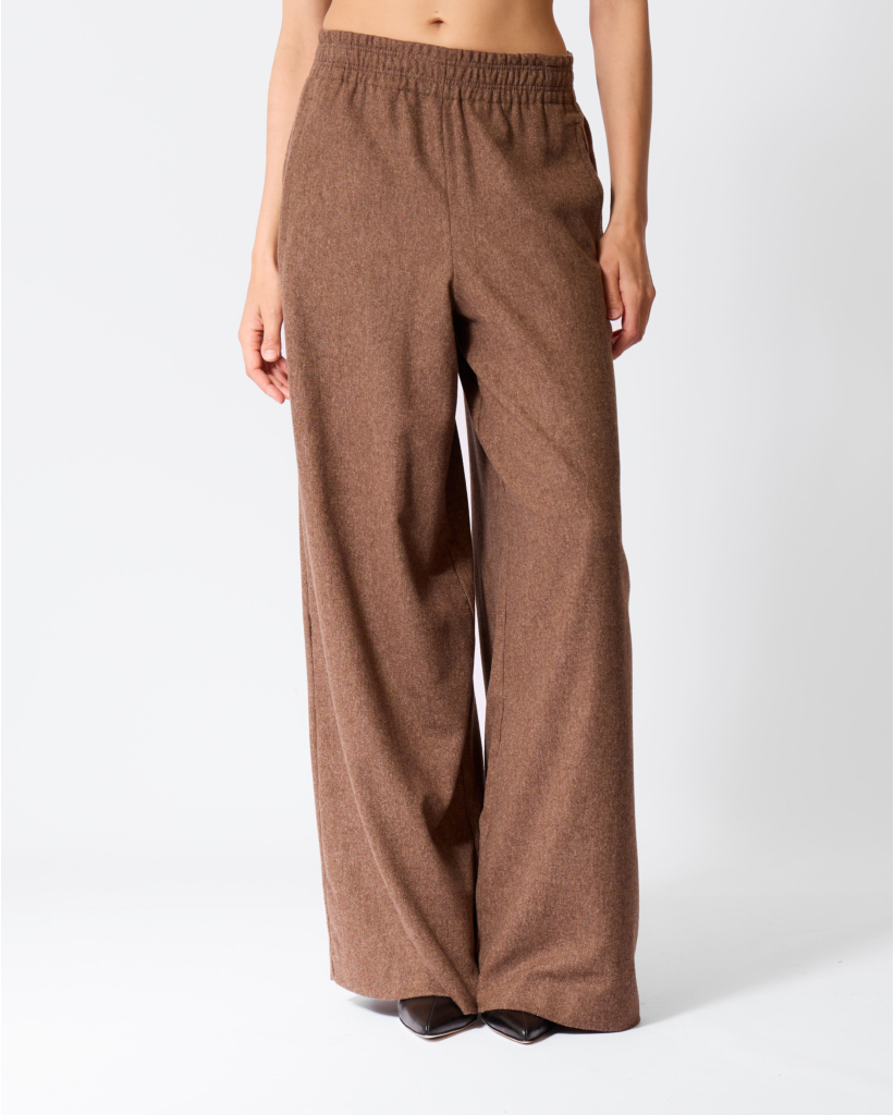 Ceiling Wolblend Wijde Pantalon Bruin