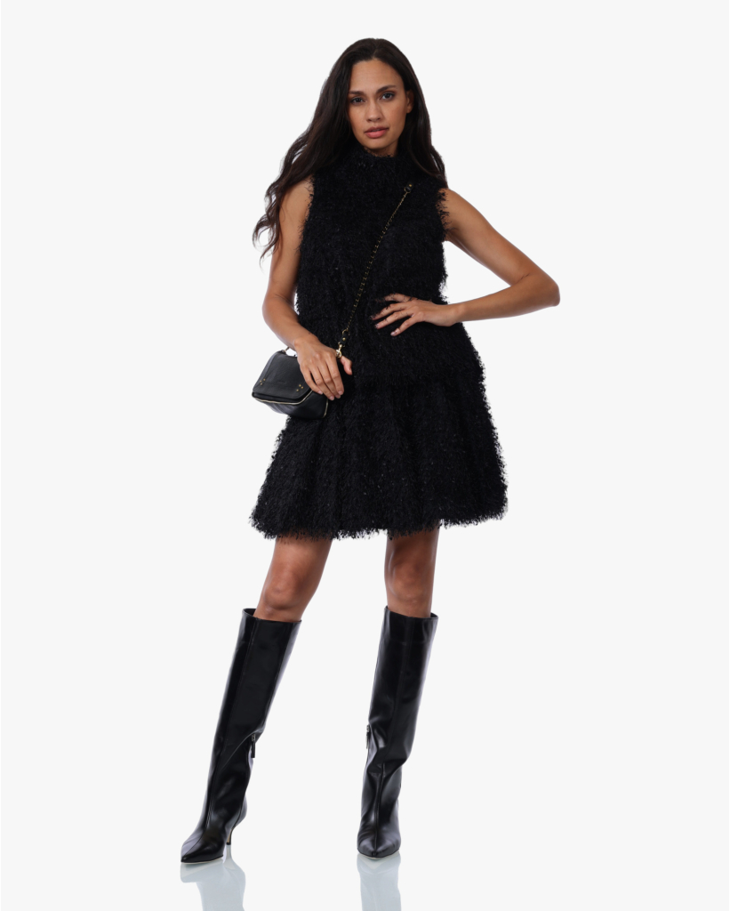 Segha Mini Fringe Rok Zwart