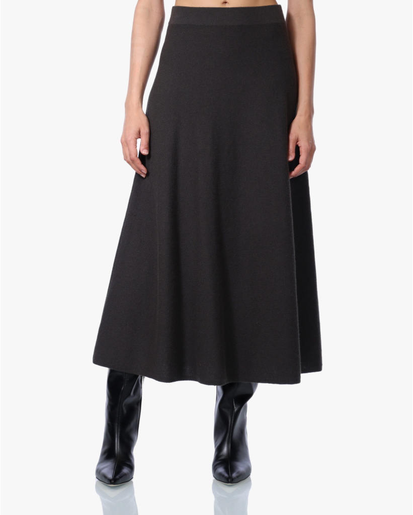 Torie Cashmere Midi Rok Dark Fern