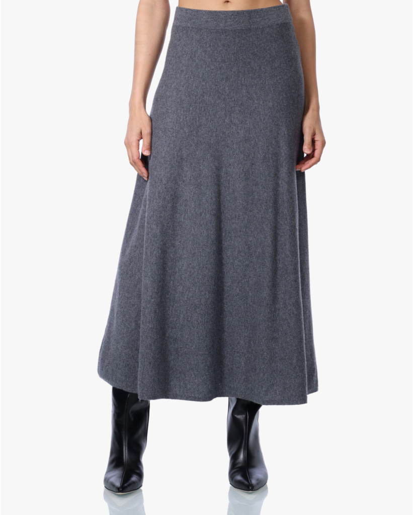 Torie Cashmere Midi Rok Graphite