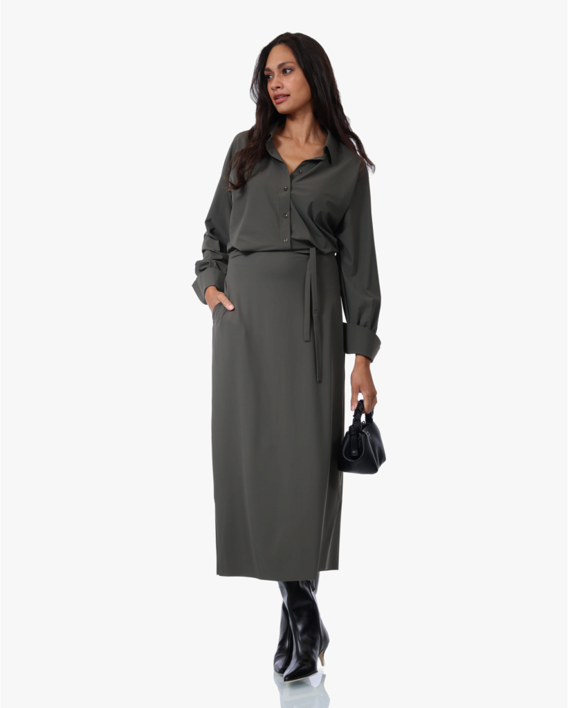 Sika Travel Jersey Midi Jurk Olive Night