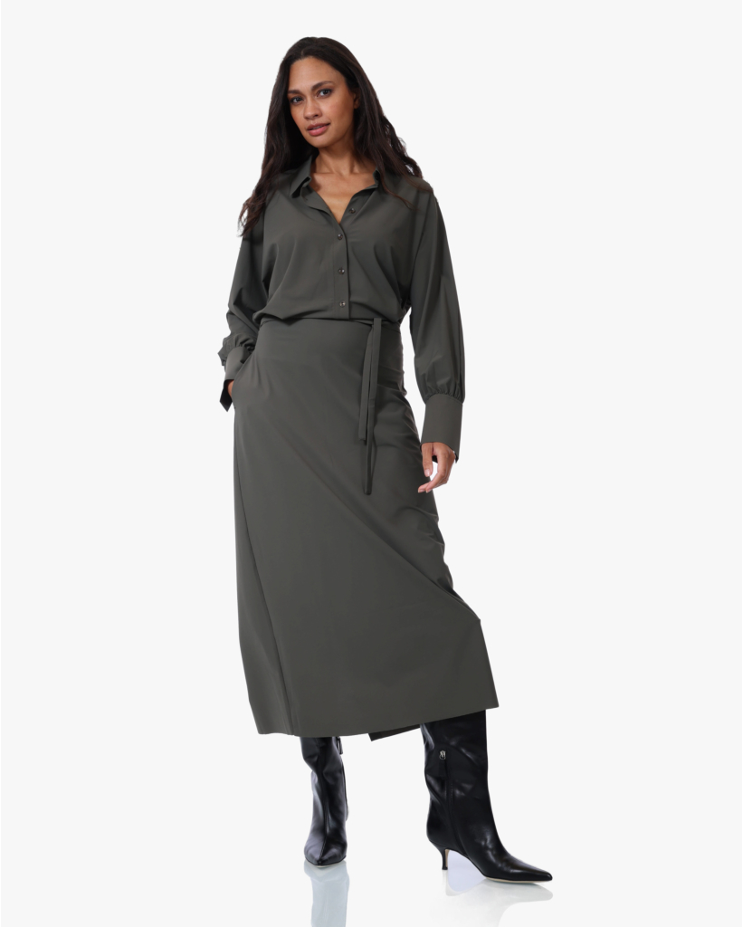 Sika Travel Jersey Midi Jurk Olive Night