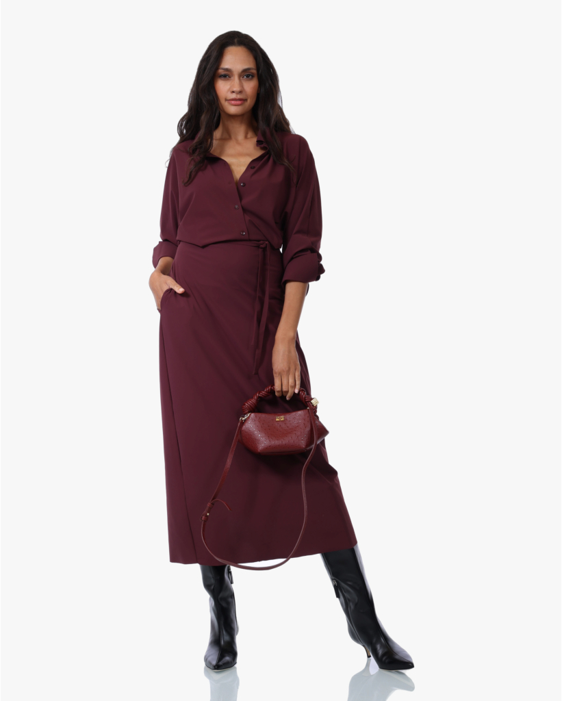 Sika Travel Jersey Midi Jurk Merlot