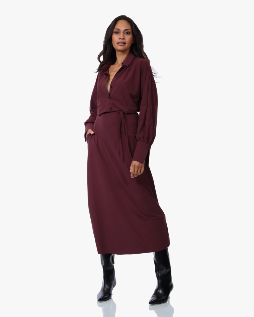 Sika Travel Jersey Midi Jurk Merlot