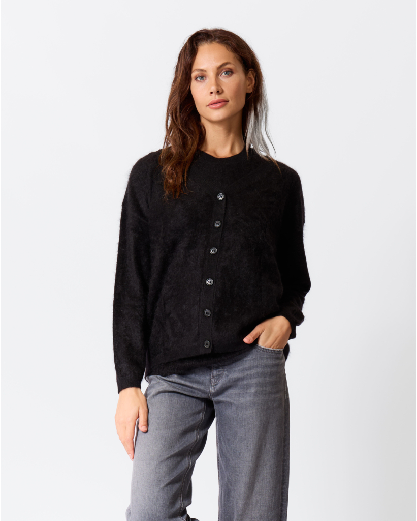 Debora Cashmere V-hals Vest Zwart