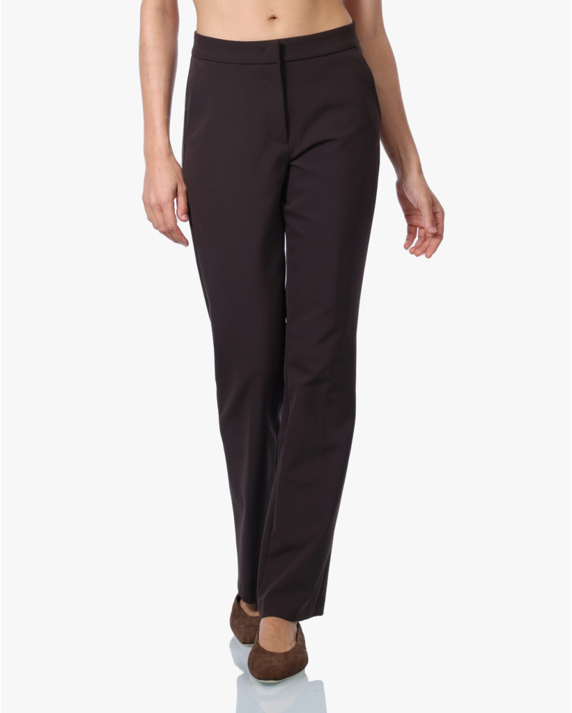 Sugar Classic Pantalon met Plooi Donkerbruin