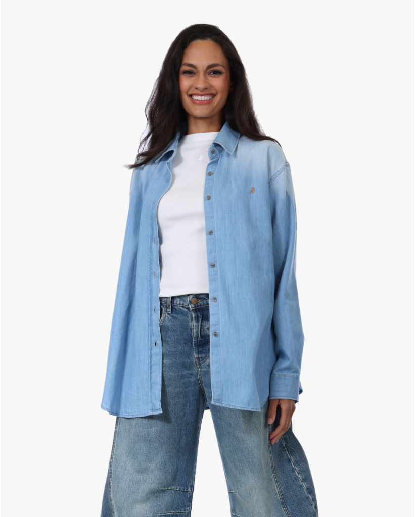 Noor Denim Blouse Blue Pluton