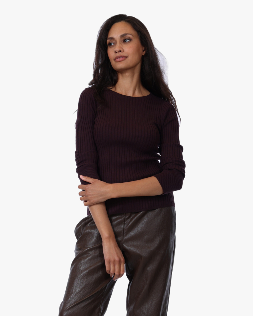 Rib Longsleeve Dark Grape