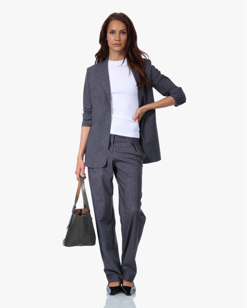 Nanaka Dessin Striped Travel Pant Dark Antra