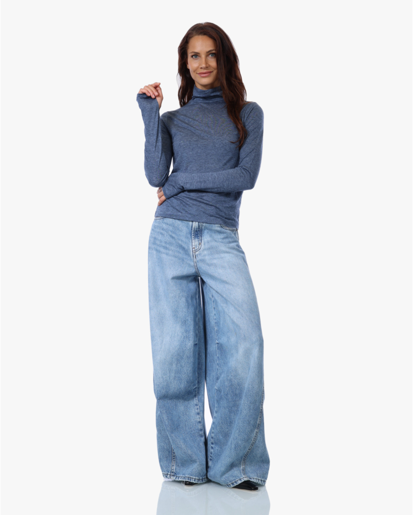 Talmio Gemêleerde Turtleneck Blauw
