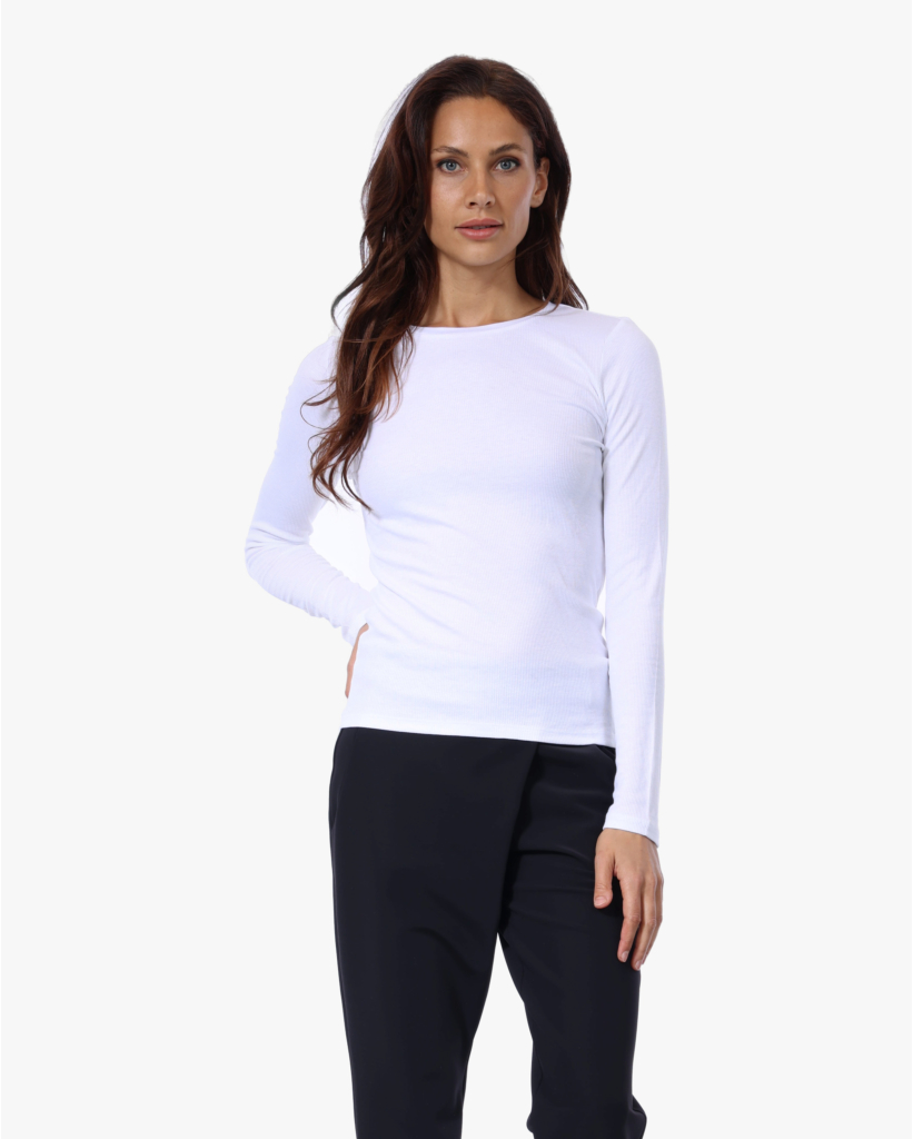 Rib Longsleeve Blanc