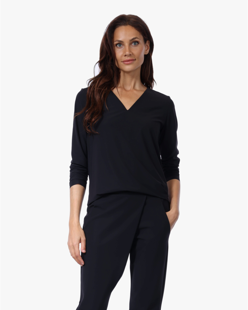 Miry Travel V-hals Tee Diepzwart