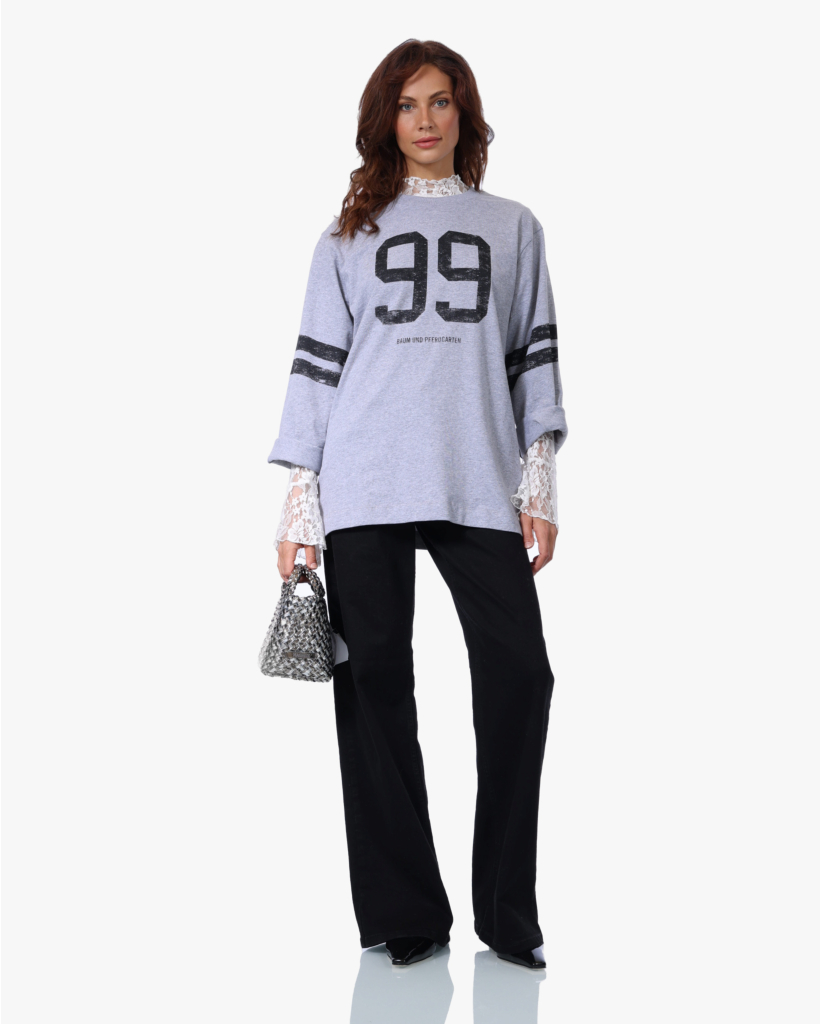 Jeevana Longsleeve '99' Print Grijs Melange