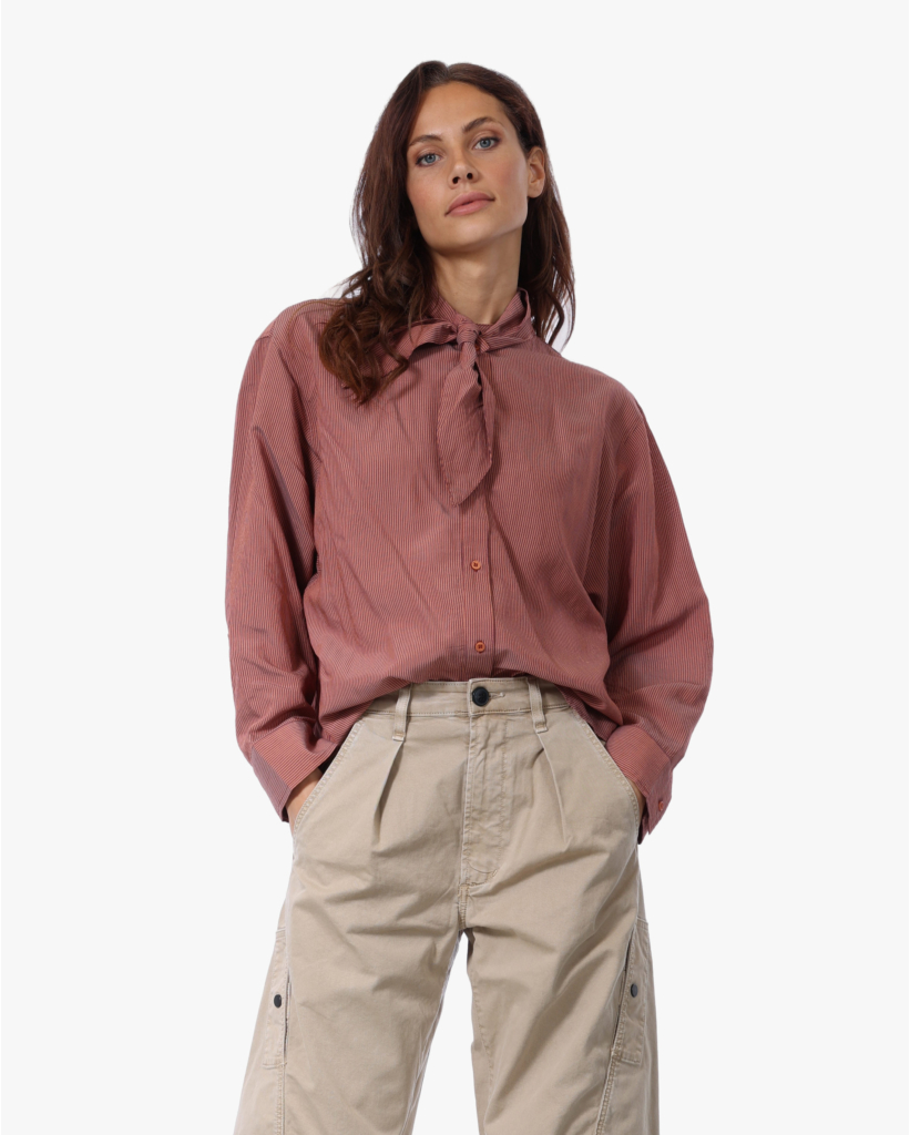 Charlie Striped Blouse met Sjaal Monas