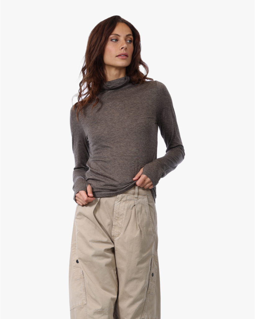 Talmio Gemêleerde Turtleneck Chocola