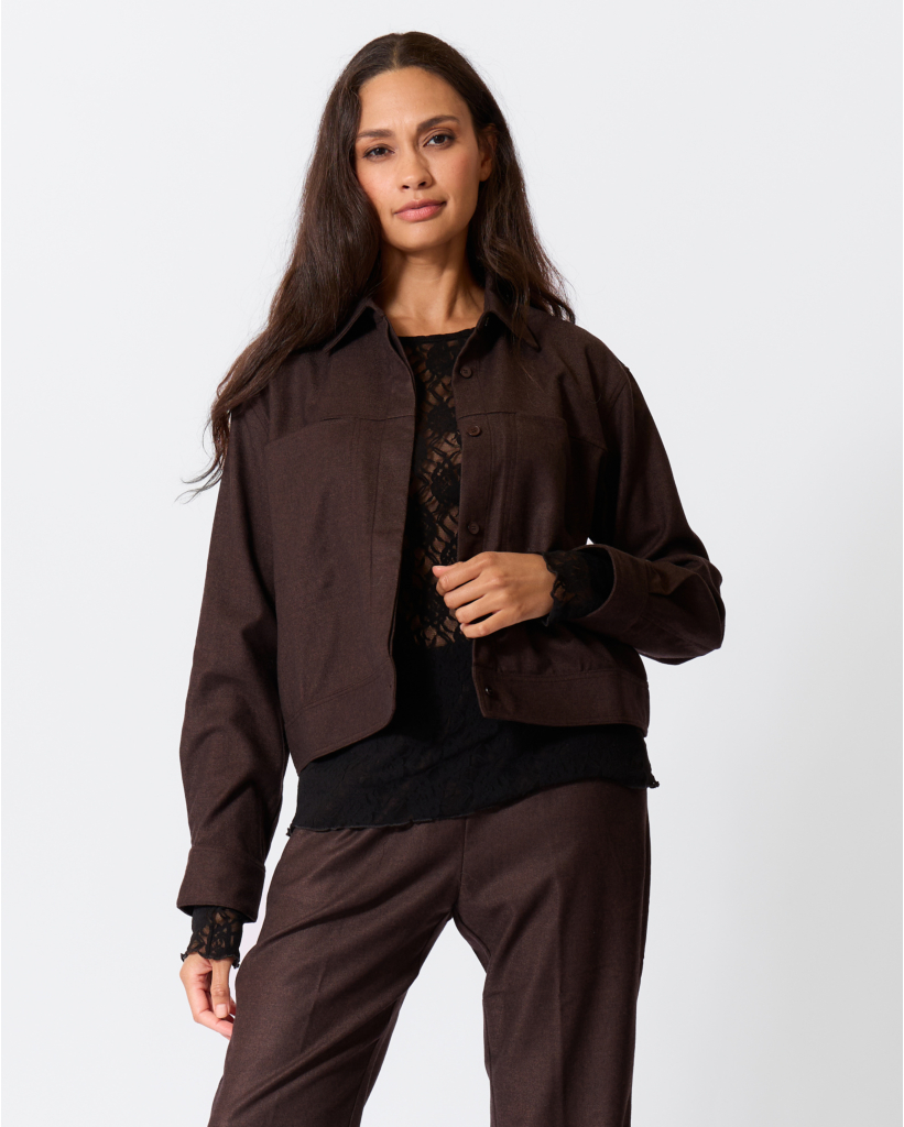 Wolblend Cropped Jack Dark Espresso
