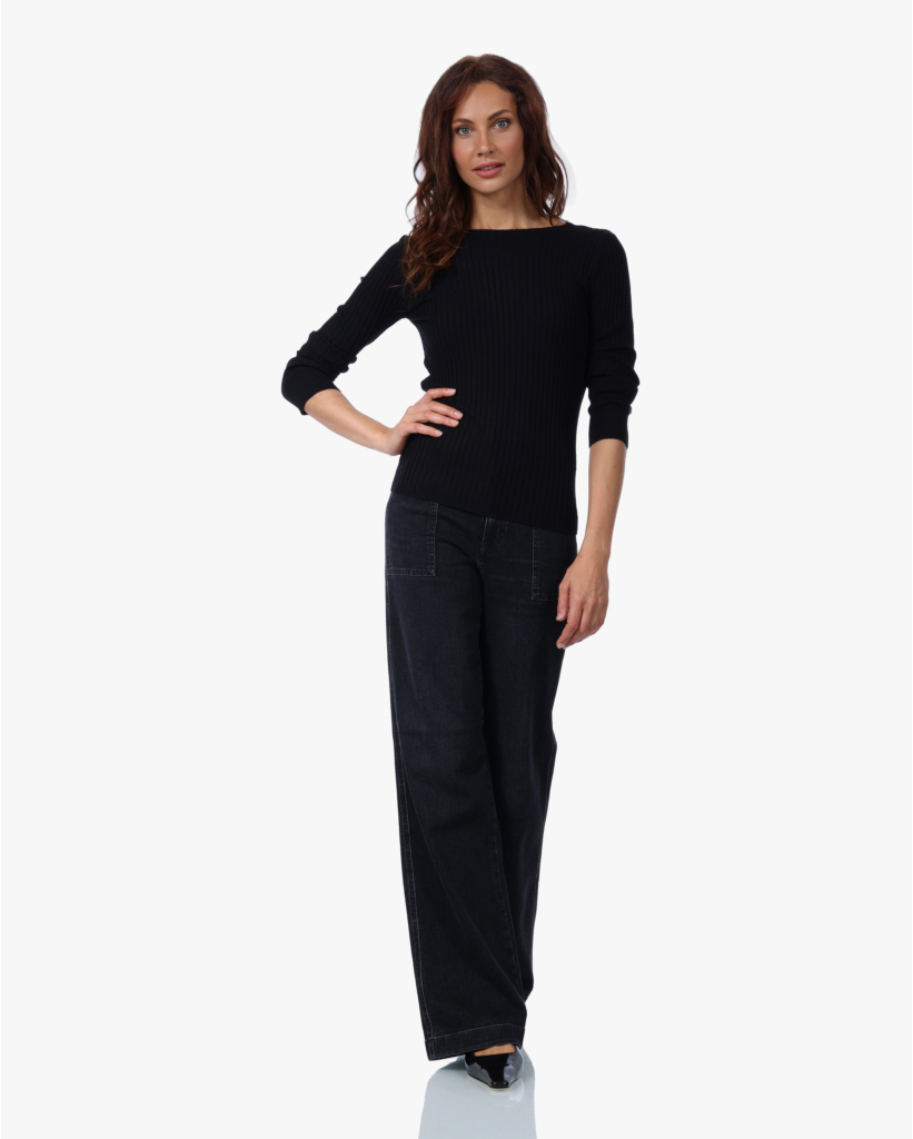 Rib Longsleeve Zwart