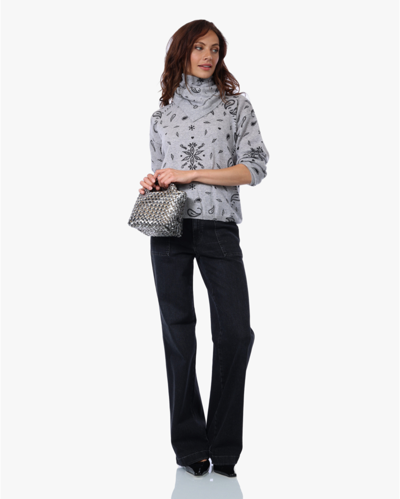 Aria Flared Jeans Donkergrijs L32