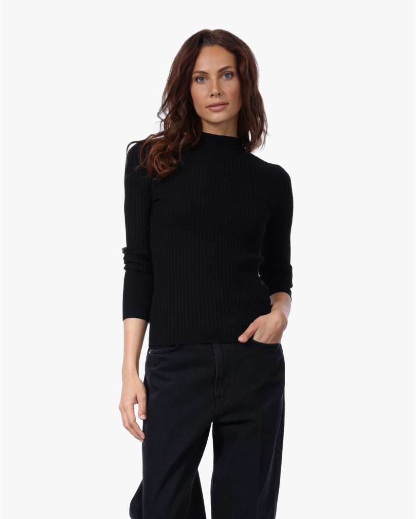 Rib Longsleeve Zwart
