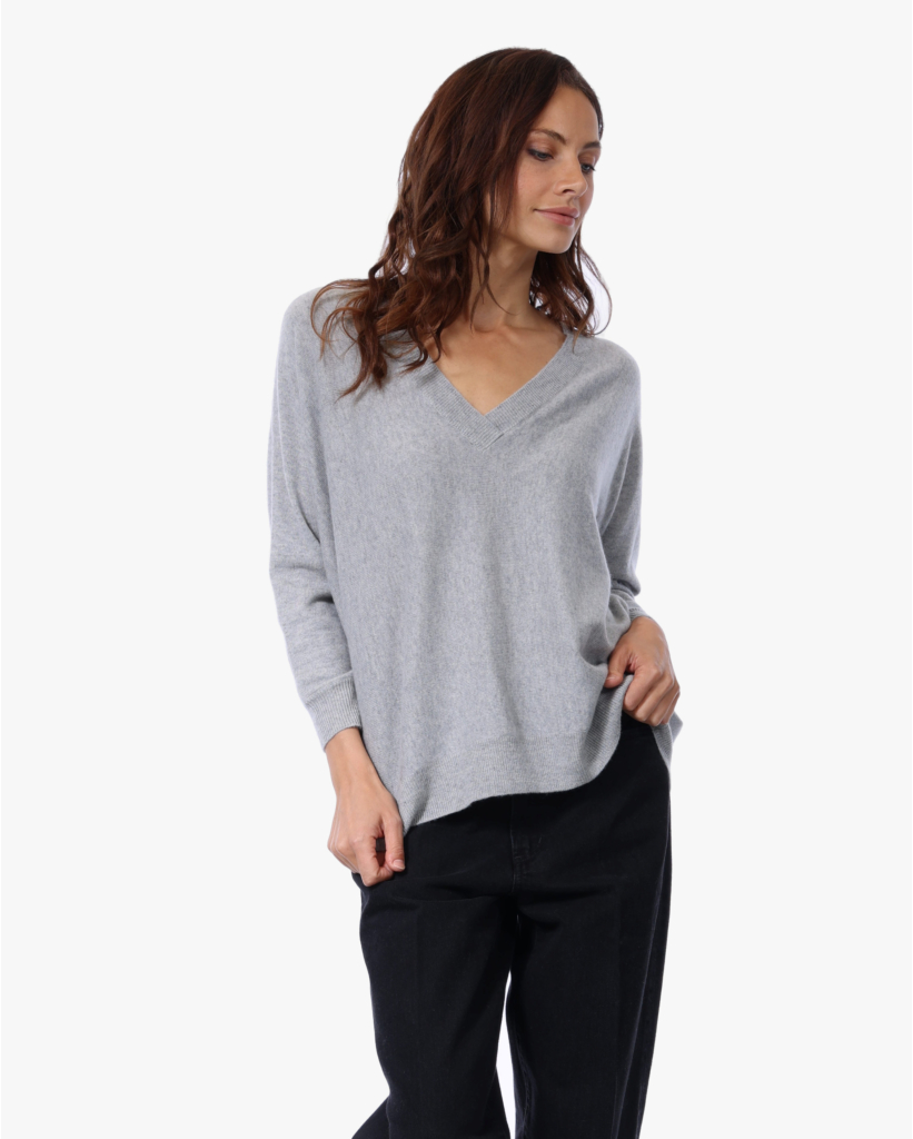 Kenny Cashmere V-hals Trui Dove Grey