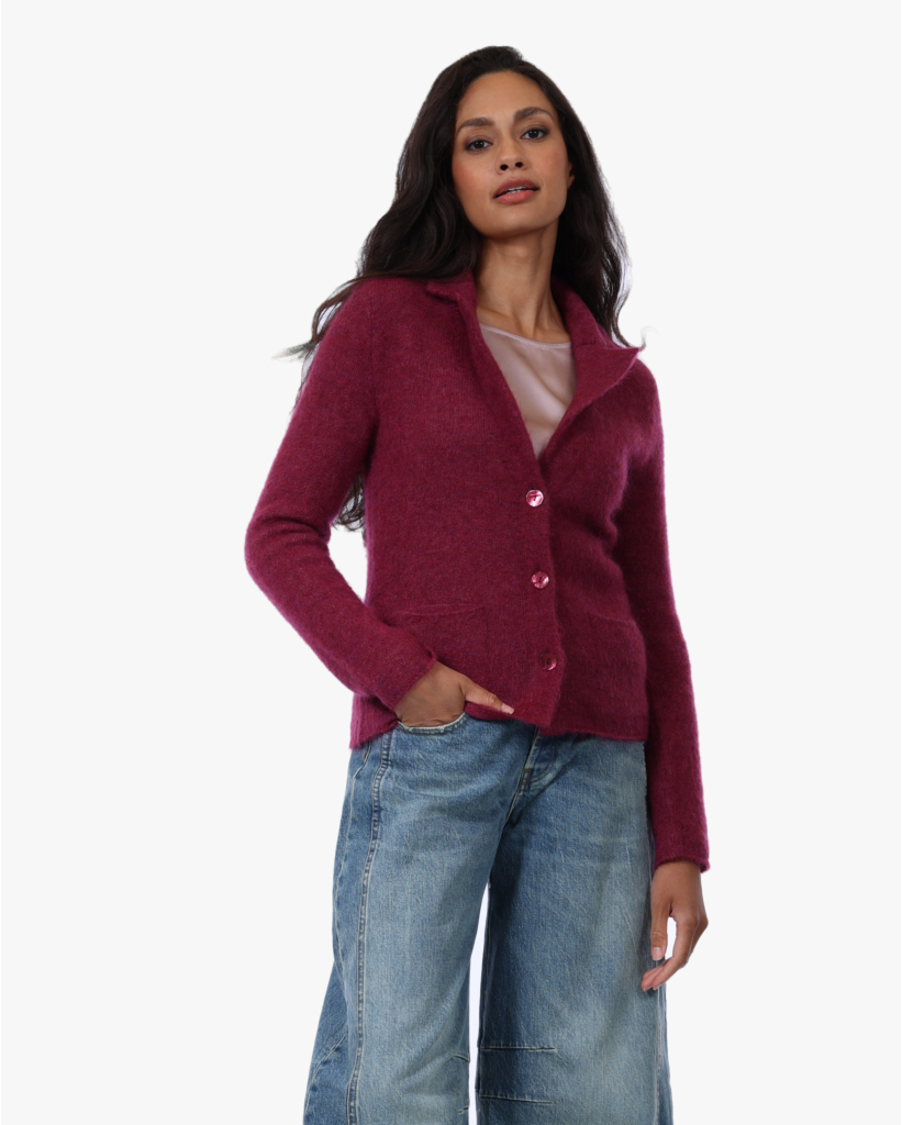 Mohairblend Vest Soft Cherry
