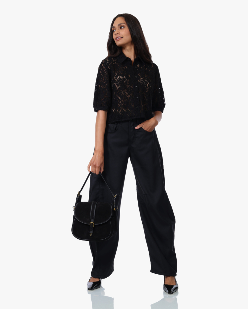 Aliana Mid Rise Barrel Fit Black Caster