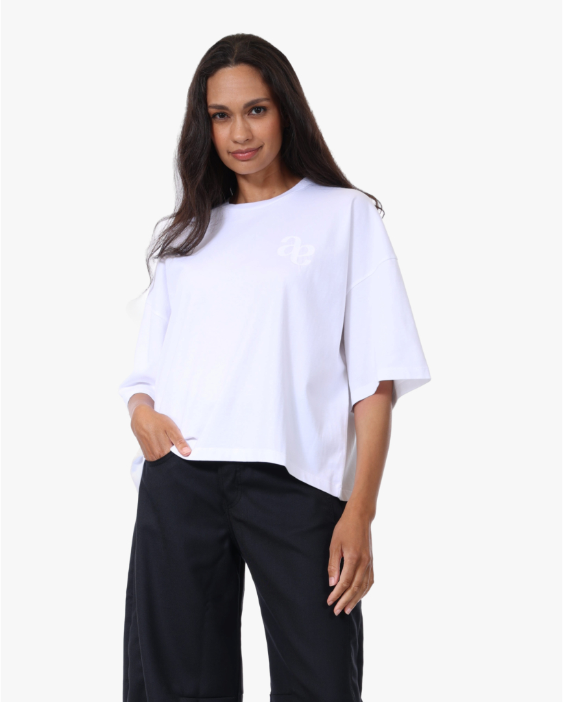 Eloise Boxy T-shirt met Print Wit