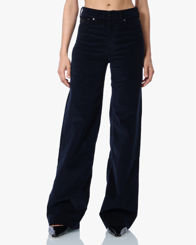 Palazzo Corduroy Jeans Navy L34