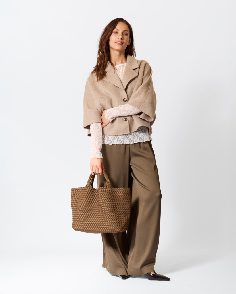 Celine Wolblend Cape Jas Beige Melange