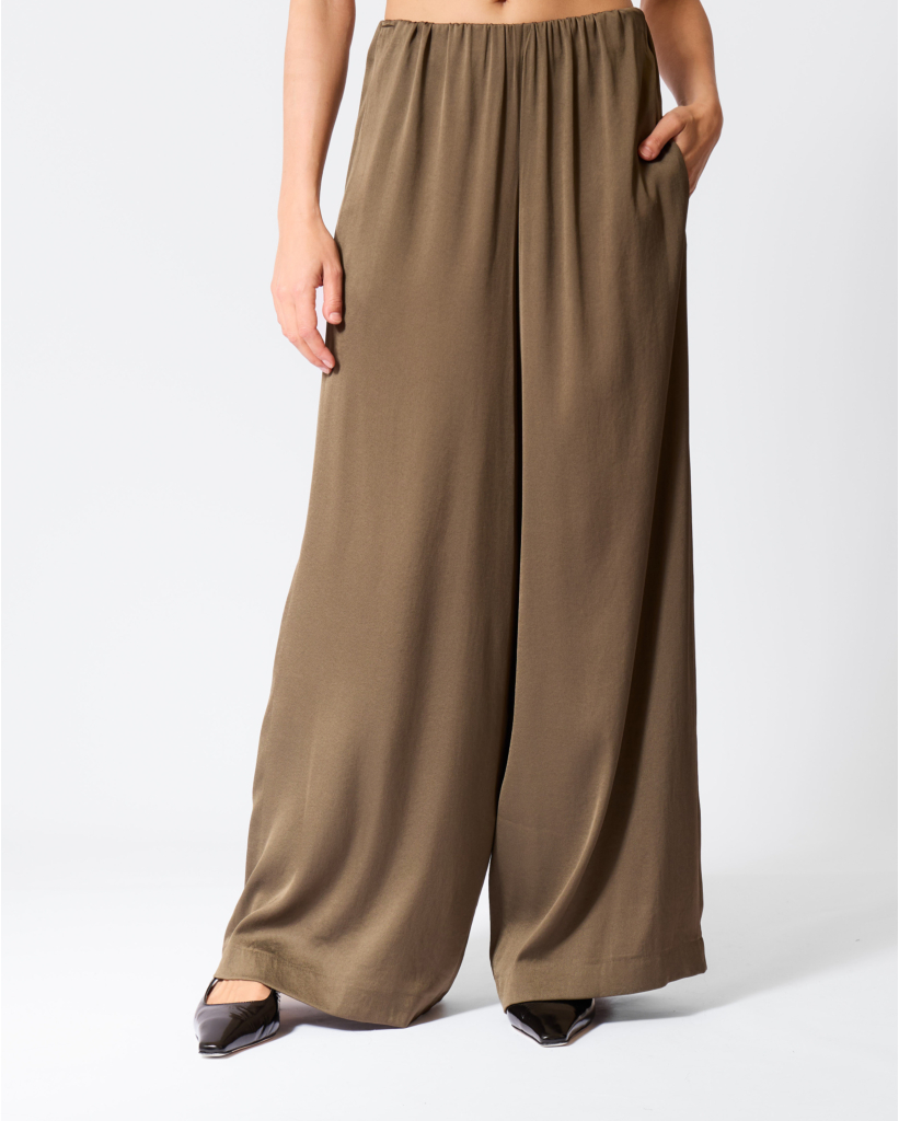 Tweezer Satijnen Pantalon Military Green