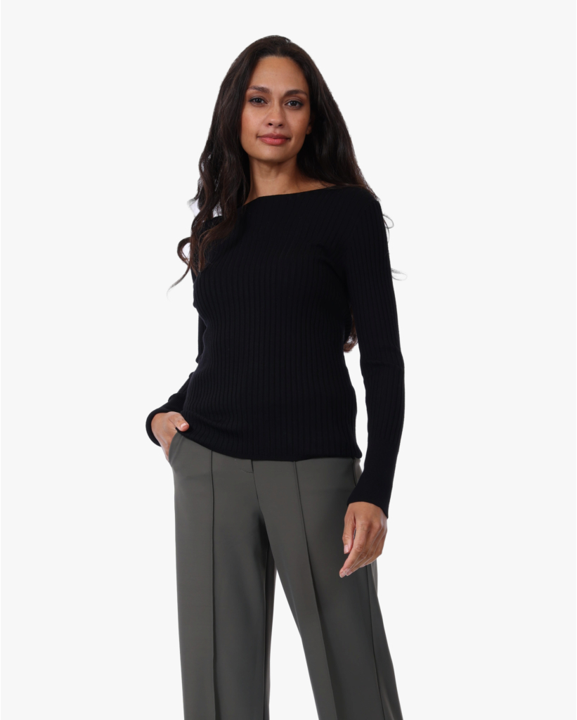 Rib Longsleeve Zwart