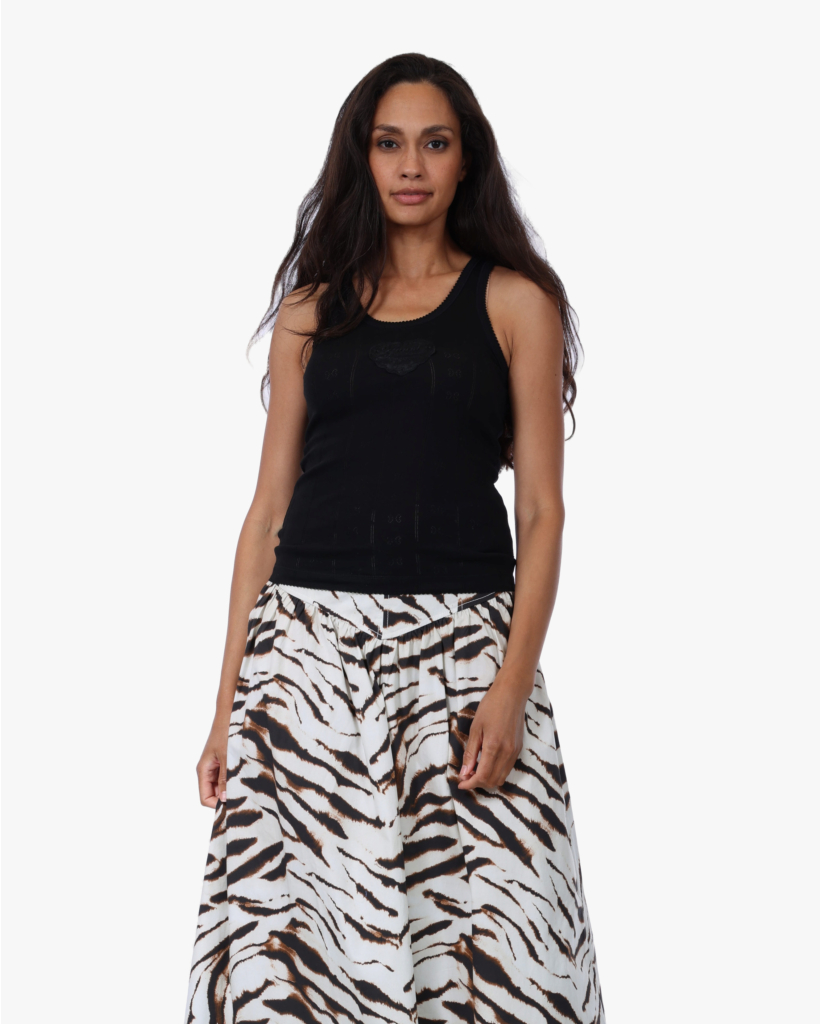 Vlinder Tank met Patch Zwart