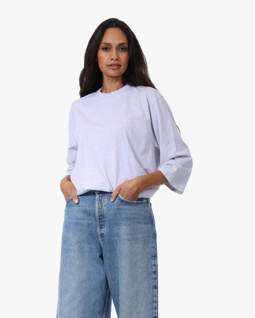 Archie 3/4 Sleeve T-shirt Lichtgrijs Melange