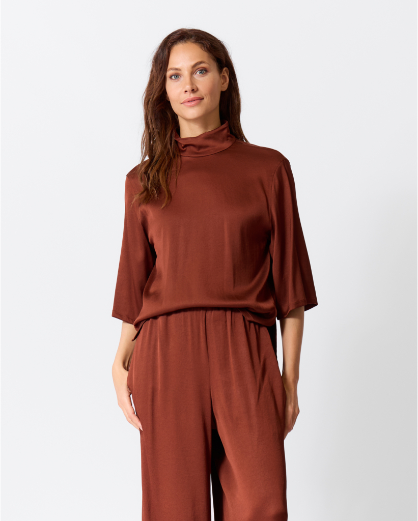 Aletia Satijnen Blouse Brique