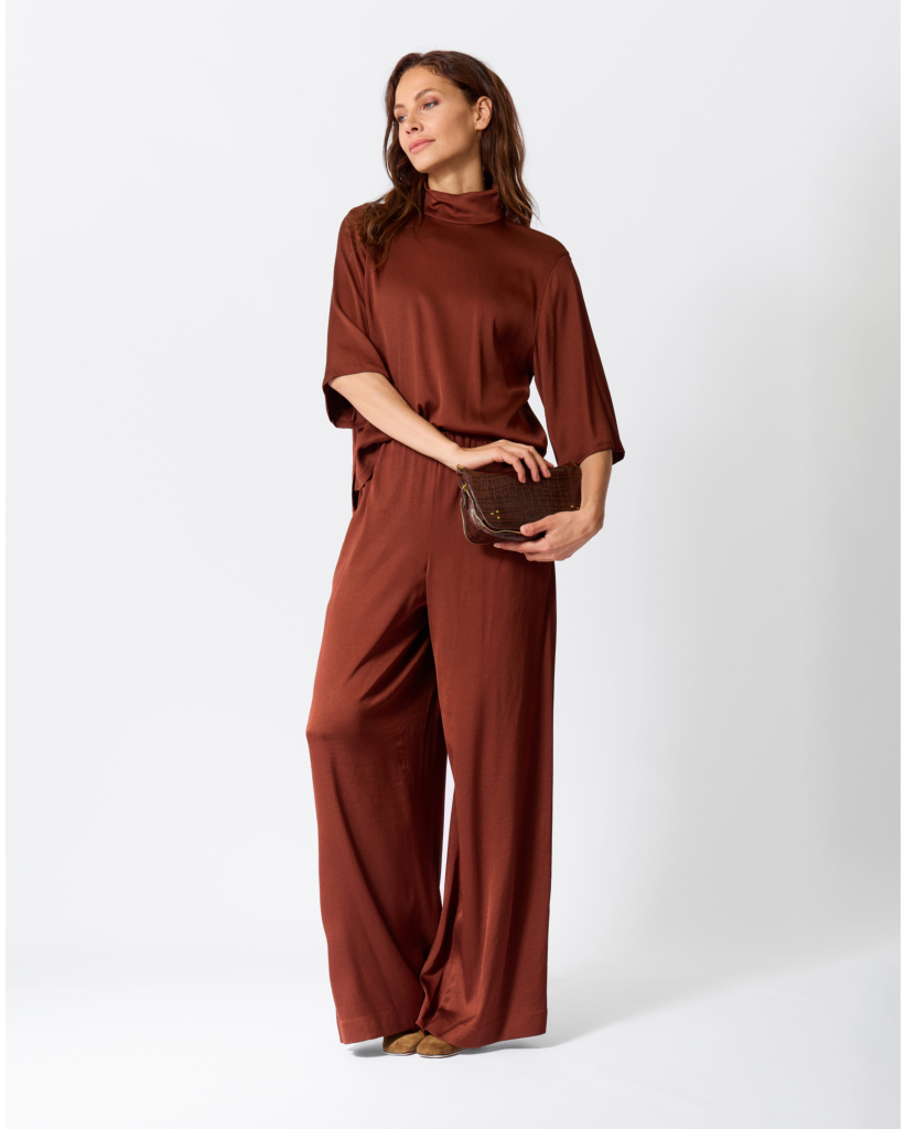 Aletia Satijnen Blouse Brique