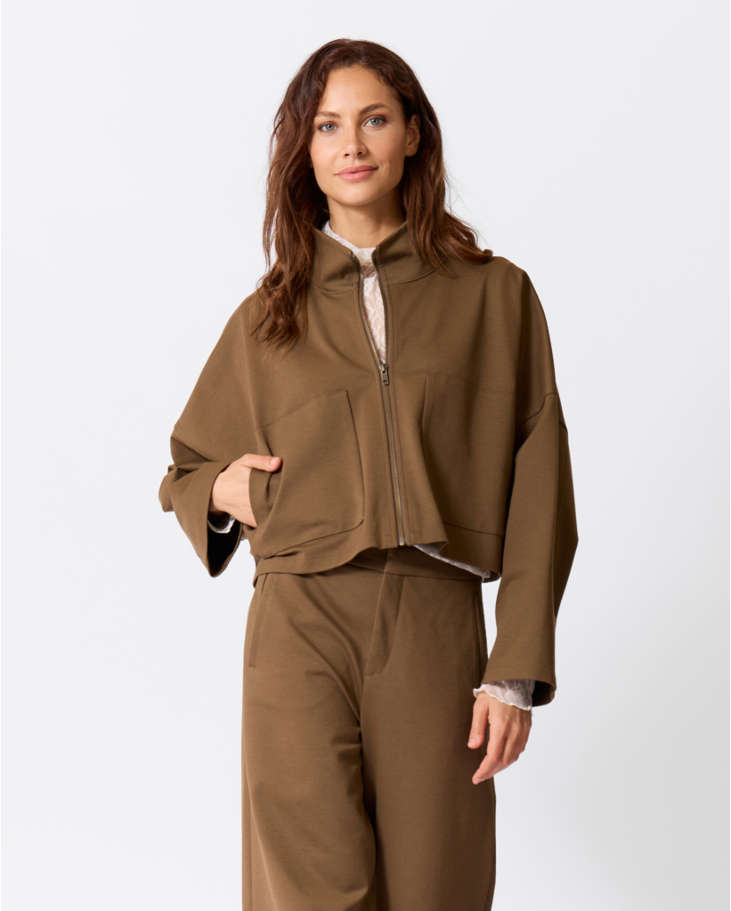 Elstow Boxy Interlock Jack Military Green