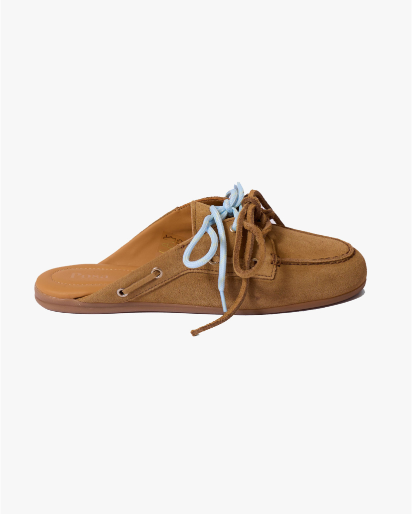 Boat Loafer Mule Camel