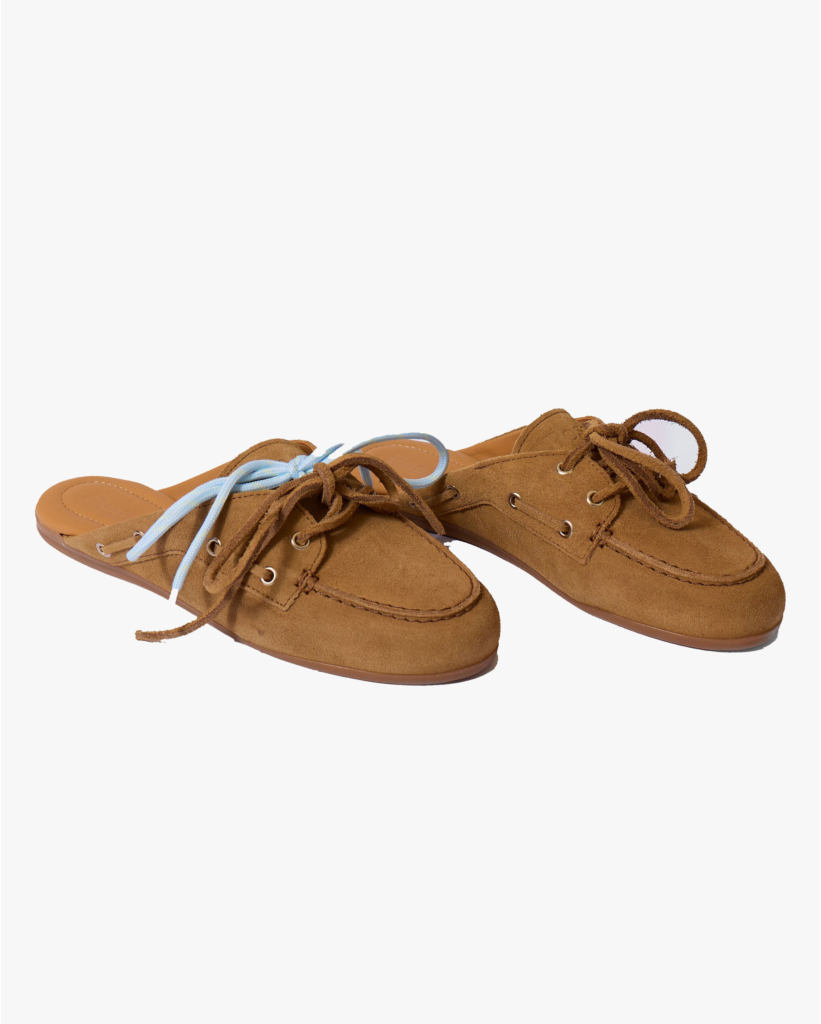Boat Loafer Mule Camel